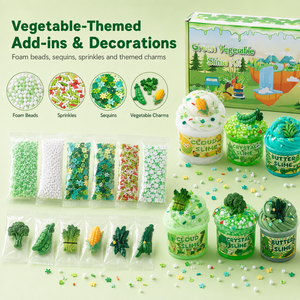 Kit de Slime Vegetal Verde al por Mayor, 6 Vasos de Slime de Cristal Nube, Juguete Sensorial Antiestrés, Set de Caja de Regalo Personalizada OEM - Product Image 4