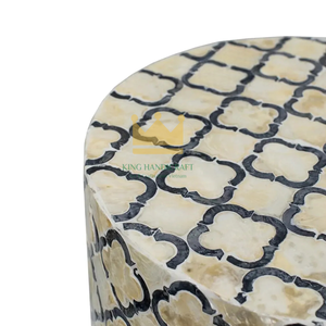 Table d'appoint sculptée en nacre faite à la main pour hôtel villa décoration intérieure de luxe OEM meubles prêts à l'exportation conception personnalisée - Product Image 3