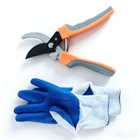 Sécateur robuste pour arbres fruitiers, ciseaux de jardinage pour fleurs, outil de coupe de branches avec poignée antidérapante, ensemble de gants, fabriqué en Chine
