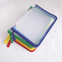 Carpeta de Archivos A4 para Oficina, con Cierre de Cremallera, Malla de Color, Paquete Transparente, Bolsa de Documentos de PVC