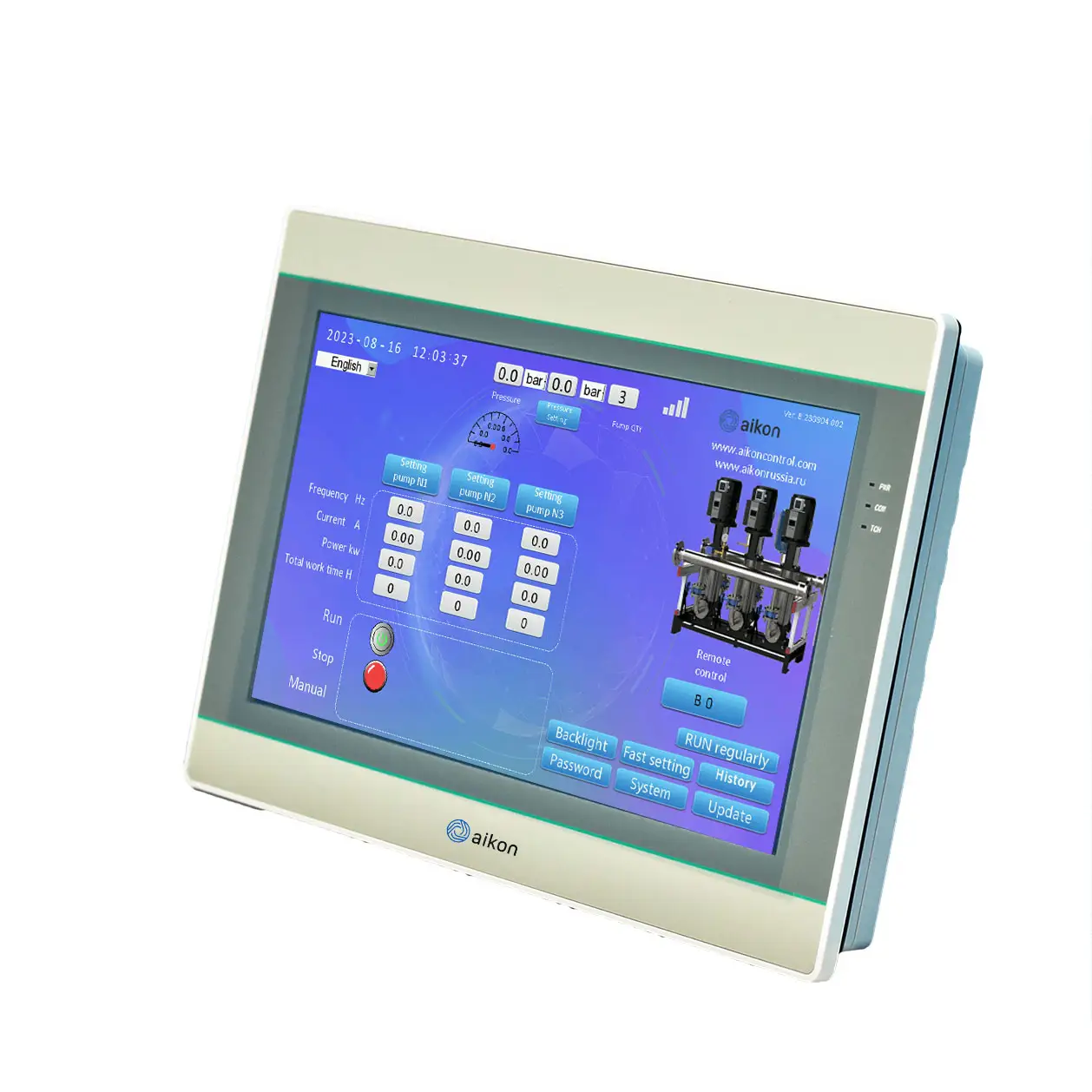 Panel de pantallas táctiles de 7 pulgadas, panel de pantalla PLC HMI mcgs, controlador de programación PLC con pantalla táctil LCD