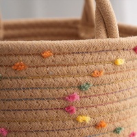 Paniers de rangement décoratifs tissés en corde Paniers en corde robustes pour filles Panier de rangement tissé avec poignées pour filles