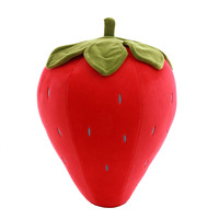 Creatief nieuw fabrieksontwerp zacht aardbeien knuffelkussen schattig fruit gevuld pluche katoenen aardbei kinder cadeau speelgoed