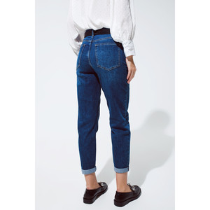 Vaqueros Mum Jean en lavado medio con dobladillo plegado - Product Image 2