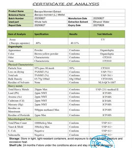 AOGUBIO Ekstrak <span class=keywords><strong>Bacopa</strong></span> <span class=keywords><strong>Monnieri</strong></span> Murni Organik Bacopasides 20% 40% <span class=keywords><strong>50</strong></span>% - Product Image 2