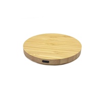 Chargeur sans fil en bambou 15W, station de charge rapide en bois naturel avec protection contre les surcharges pour téléphone