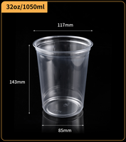 8Oz 12Oz 16Oz 24Oz 32Oz Pet Plastic Deli Salade Fruit Dessert Rpet Cup Container Pot Kom