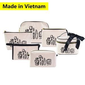 Sac de maquillage en toile écologique, sac à cosmétiques, mode Vietnam, fermeture éclair personnalisée, Senda, SRD19-013G - Product Image 1