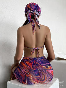 Prêt à expédier Sexy 2025 maillots <span class=keywords><strong>de</strong></span> <span class=keywords><strong>bain</strong></span> quatre pièces à impression numérique pour femmes avec <span class=keywords><strong>bandeau</strong></span> - Product Image 3