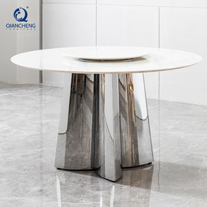 Mới đến vòng tròn phòng ăn Bàn giữa thế kỷ 10 chỗ ngồi Vòng đá cẩm thạch nhà hàng bàn ăn đặt với bàn xoay <span class=keywords><strong>Susan</strong></span> lười biếng - Product Image 4