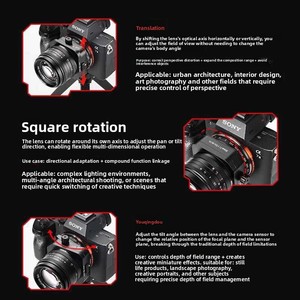 Objectif Mag Safe <span class=keywords><strong>Tilt</strong></span> <span class=keywords><strong>Shift</strong></span> 50mm F14 compatible avec les montures Fujifilm X, E et Micro Four Thirds - Product Image 3