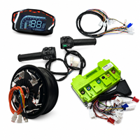 QSMOTOR 12 V4 1500W 30H con Controlador Fardriver ND72300 y Pantalla LCD DKD, Kit Completo de Cableado y Interruptor de Aceleración