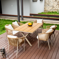 Ensemble de table et de chaises de salle à manger en aluminium pour patio extérieur, design traditionnel, salon de jardin, imperméable, durable, résistant au soleil