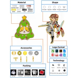 Épinglette en métal personnalisée, dessin animé, anime, émail doux ou dur, conception personnalisée, fabrication directe, artisanat en métal - Product Image 4