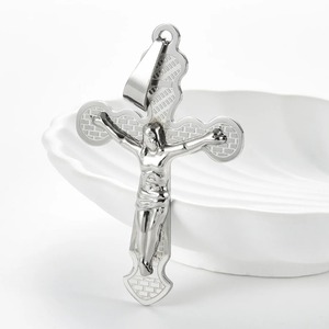 Colgante de cruz de Jesús para hombre y mujer, de acero inoxidable, único, en color plata y oro, amuletos religiosos de oración, cadena, joyería, regalos. - Product Image 3