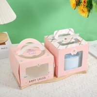 Boîte à gâteau rectangulaire portable avec fenêtre, en stock, emballage de pâtisserie couleur bonbon, boîte à emporter transparente épaissie, Fête de la Mi-Automne