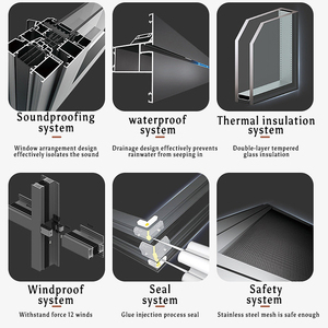 Fabbrica produce finestre a battente con <span class=keywords><strong>doppi</strong></span> <span class=keywords><strong>vetri</strong></span> e telai in lega di alluminio - Product Image 6