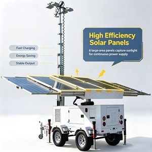 The Mobile Solar <b>Lighting</b> Tower Is Equipped with an Telescopic <b>Pole</b> for at Construction Sites. - Product Image 4