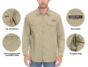 Camisa de Pesca de Manga Larga de Alta Calidad, Secado Rápido, Protección UV, Impermeable y Transpirable, de Poliéster y Nailon, Tallas Grandes Disponibles - Product Image 3