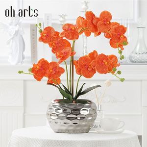Oh Arts Flor Artificial de Orquídea, Orquídea Phalaenopsis Artificial, Orquídeas de Tacto Real, Flor Decorativa de Látex - Product Image 1