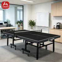 Table de tennis de table pliable avec cadre de filet mobile, table d'entraînement intérieure/extérieure pour la maison