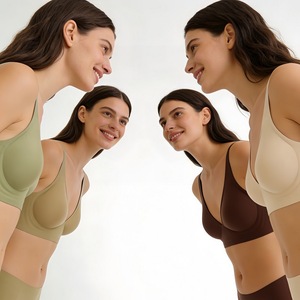 <span class=keywords><strong>Reggiseno</strong></span> in nylon solido invisibile senza ferretto da donna, scollo a V profondo, sottile, morbido, confortevole, per seni grandi, con schiena a U piccola, a mezza coppa - Product Image 3