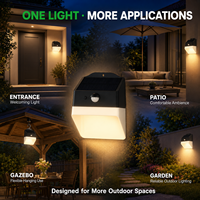 Lampe murale solaire LED 220lm 40H+ longue durée avec 2 modes intelligents, capteur de mouvement PIR, IP65 pour la décoration de jardin, clôture, cour