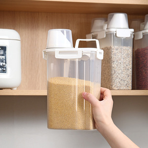 <b>Rice</b> Bucket Airtight Grain Storage <b>Container</b> 2.5L Rectangle Food Grade Dry Goods Keeper Kitchen Organizer - Product Image 3