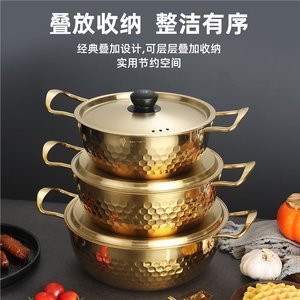Stainless Steel Soup <b>Pot</b> 2.1-3L <b>Induction</b> Compatible Double Handle With Lid - Product Image 5