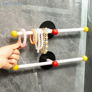 Toallero de pared sin perforaciones, ahorra espacio, estante para zapatos, colgador de toallas impermeable, accesorios de baño - Product Image 2