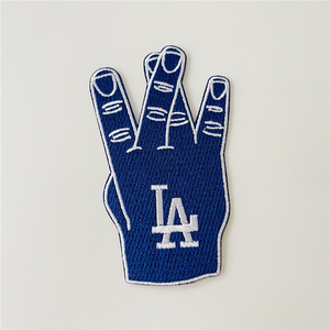 LA Los Angeles Sport <span class=keywords><strong>Logo</strong></span> ricamo Patch ferro su vestiti da cucire Applique da Baseball - Product Image 3