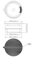 Pièces de pilote de haut-parleur de vibration 28 mm 8ohm 3w pour chaises de massage Machine de jeu d'oreiller de massage