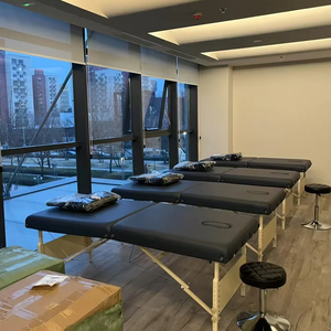 Chất lượng cao xách tay Thẩm mỹ viện trị liệu massage giường sang trọng có thể gập lại da tổng hợp - Product Image 1