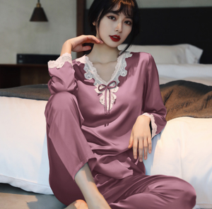 Pigiama due pezzi Set di indumenti da <span class=keywords><strong>notte</strong></span> caldi abbigliamento da <span class=keywords><strong>notte</strong></span> da <span class=keywords><strong>notte</strong></span> abito da casa autunno inverno Pjama pantalone a maniche lunghe per donna - Product Image 4