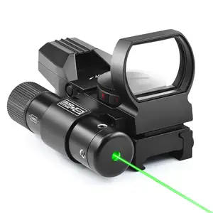 Factory Red Dot Sight with Integrated Green Laser Sight, Reflex Sight Optics 4 Pattern Reticle, Red & Green Dot