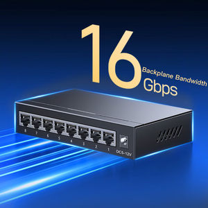 SAMZHE Commutateur réseau Gigabit 8 ports en métal, Répartiteur de réseau intelligent, Commutateur réseau industriel géré, Extenseur de réseau - Product Image 3