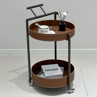 Support de rangement amovible créatif chariot en cuir en acier inoxydable moderne bureau d'angle pour salon pour canapé côté Internet