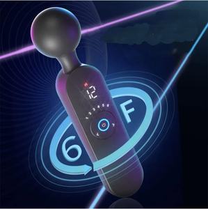 Baguette de massage personnelle intelligente chauffante rechargeable en silicone étanche IPX7, 10 fréquences, vibromasseur rose avec motifs - Product Image 1