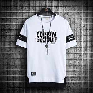 T-shirt Oversize da Uomo Estiva con Stampa Cartoon e Lettere, Traspirante e ad Asciugatura Rapida, Casual, Taglie Forti - Vendita all'Ingrosso - Product Image 3