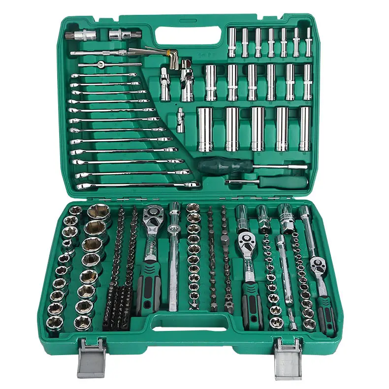 Set of 216pcs home mechanic ratchet wrench socket combination tool set manual repair tool kits for cars, motorcycles and bicycle