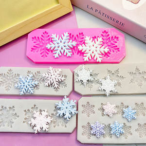 Navidad grande y pequeño copo <span class=keywords><strong>de</strong></span> <span class=keywords><strong>nieve</strong></span> Chocolate Fondant <span class=keywords><strong>molde</strong></span> epoxi yeso pastel decoración <span class=keywords><strong>molde</strong></span> para hielo y <span class=keywords><strong>nieve</strong></span> pastel Decoración - Product Image 2