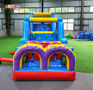 Scivolo Gonfiabile Blu con Ventilatore, Castello Gonfiabile Commerciale per Giochi <span class=keywords><strong>di</strong></span> Intrattenimento per Adulti - Product Image 3