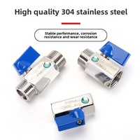SS316 304 acier inoxydable Mini robinet à boisseau sphérique arrêt manuel avec média d'eau à extrémité filetée interne et externe BSPT