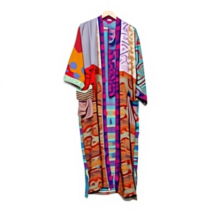 Kimono de Seda Hecho a Mano, Estilo Vintage con Parches, Talla Única, para Damas de Honor, Ropa de Dormir para Mujer - Product Image 1