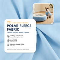 Tissu microfleece brossé double face 220GSM 150D 144F 100% polyester anti-boulochage teint uni pour la confection de vêtements chauds 160cm