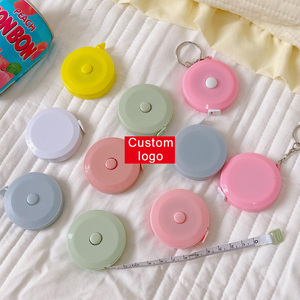 Hai Mặt 60 inch 1.5 mét túi nhựa cơ thể may may vải Băng đo Nút bấm mềm có thể thu vào đo băng - Product Image 1