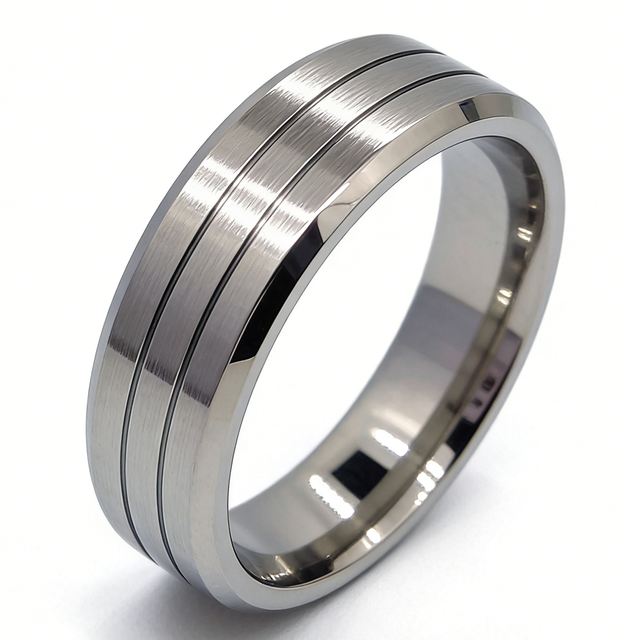 PT950 Wedding Ring Center Matte Platinum Ring Trendy Design Men Ring Luxury Style Fine Jewelry Ring Gold Jewelry