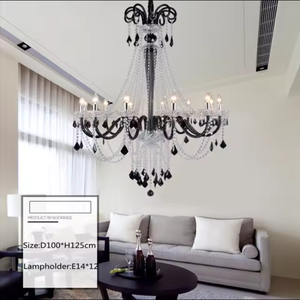 Zeal Lighting New Design Wedding Led Red Black Blue Glass Led <b>Crystal</b> Chain <b>Chandelier</b> Lamp - Product Image 4