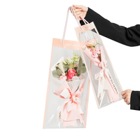 Sac à fleurs en PVC transparent, décoration florale, long sac fourre-tout, emballage en plastique transparent pour fleurs