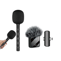 F15-2 Microphone Sans Fil Portable Perche Micro-Cravate Pour Téléphone Studio Vlog Enregistrement Vidéo Interview Kit Microphone Lavalier